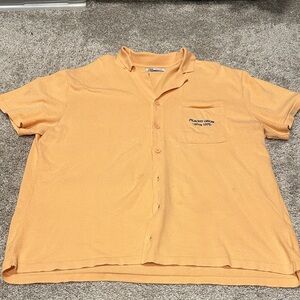 Zara Men's Casual Button Down Shirt in Peach